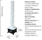 TIRUSSS Hydroponic Growing System Kit, Aeroponic Tower 50 Hole Garden Vertical Vegetable Planting System with Pump and Mobile Water Tank