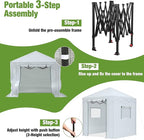 WORKPRO 8'x 6' Portable Walk-in Greenhouse, Instant Pop-up Heavy Duty Gardening Green House Canopy with Robust PE Cover, Indoor Outdoor Plant House Shed with Roll-up Entry Doors and 2 Screen Windows