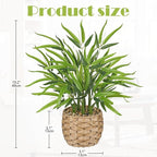 GnFlus Artificial Bamboo Tree Plant 19 inch Tall Potted Fake Bamboo Plant-Faux Bamboo Tree in Woven Pot for Farmhouse Home, Office, Kitchen, Counter Top, Indoor Decor, Money Tree, Lucky Bamboo Tree