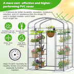 Abimars Walk-in Greenhouse with Height-Adjustable Shelves, Heavy Duty Green House for Outdoors/Indoors, Heavy-Duty Steel Frame & Thickened PVC Cover, 82"x57"x55.5", Black