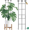 Coomin 2 Pack 32in Monstera Plant Support Stakes for Indoor Plants, Stackable Garden Trellis for Climbing Plants Outdoor, Metal Plant Climber Support for Pothos Philodendron Vine