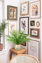 Briful Fake Plants 15'' Faux Palm Plant in Gold-White Pot Realistic Artificial Plants Indoor for Home Farmhouse Centrepieces Wedding Decorations