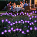 ZFNN Solar Garden Lights Outdoor, 4 Pack Firefly Swaying Lights Purple, Waterproof 4 Pack 24 Heads Garden Decor for Yard Patio Pathway Lawn, Gardening Gifts for Women Christmas Decoration