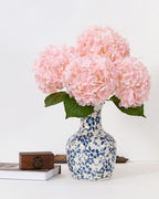 DuHouse 3Pcs Large Hydrangea Artificial Flowers,Latex Real Touch Hydrangea with Long Stems & Leaves for Home Decor Party Floral Arrangements Wedding Bouquets Centerpieces(Pink)