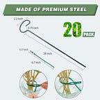 Joyhalo 20 Pack Plant Support Stakes 36 Inches, Plant Stakes, Flower Stakes with 24 Twist Ties, Garden Sticks for Plants Hibiscus, Sunflower, Red Hot Poker, Hydrangea, Tomato, Sapling Etc