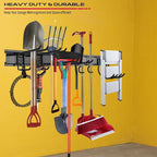 SEDY 48" Heavy Duty Garage Wall Organizer, Wall Mount Tool Storage Rack with Adjustable Hooks, Garden Tool Organizer Hold Up to 300lbs, Easy Installation (3 Panels, 8 Hooks, 3 Straps)