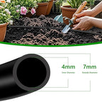 1/4 Inch Blank Drip Irrigation Tubing, 60FT Distribution Hose for Garden, Greenhouse & Raised Beds, Flexible UV-Resistant Watering Line for Drip Irrigation Systems