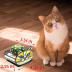 Stained Glass Yellow Cat Flower Pot,Small Succulent Planter for Indoor Plants,Cat Plant Decoration for Windowsill 4.33x3.54x2.95 in（Excluding Plants）