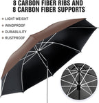 2 PACK Beach Umbrella with Clamp, 360 ° Adjustable Umbrellas for Chair, UPF50+ Umbrella for Beach Chair, Patio Chair, Wheelchair, Camping Chair, Golf Carts (Chair Not Included)