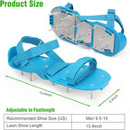 Lawn Aerator Shoes for Grass - Pre-Assembled Grass Aerator Shoes for Lawn - Soil Yard Aerator Tool for Aerating Patio Garden, Blue, Large Size