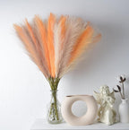 LSKYTOP Orange Pampas Grass Decor,23Inch 12pcs Faux Pampas Grass Bouquets Artificial Pampas Fake Pampas Flower for Home Living Room Bedroom Vase Decor