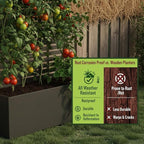 QINPTWUT Louver Edition Privacy Screen Planter Box with Trellis, Metal Raised Garden Bed for Climbing Plants, Outdoor Pattern Divider for Patio Balcony Backyard, 27 Gallon Capacity, Easy Assembly