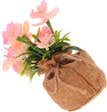 Artificial Orchid Flower Faux Phalaenopsis Potted Plant, Realistic Simulation Orchid Bonsai with Jute Bag, Home Table Decoration for Living Room and Office