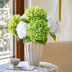 Leftover 21" Green Hydrangea Artificial Flowers,3 Pcs Real Touch Hydrangea Flowers with Butterflies for Centerpiece Table Decorations,Floral Arrangements for Coffee Table Decor,Living Room Decor