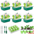 Seed Starter Tray with Grow Light, 72 Cells Indoor Seed Starter Kit, Flexible Silicone Seedling Starter Trays, Germination Tray Kit with Humidity Dome & Lids(4in Height), Reusable & Dishwasher Safe