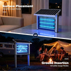 Powerful Large Solar Bug Zapper Outdoor for 10000 sq.ft, Poartable Rechargeable Mosquito Zapper with High Powered, Cordless Solar Fly Zapper for Patio Garden Backyard Farm Pest Control