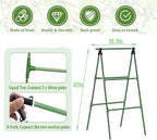 A-Frame Metal Garden Trellis Set for Raised Bed for Climbing Plants Outdoor-Detachable Cucumber Climbing Trellis with Net Clips-Garden for Cucumber Flowers Vegetables