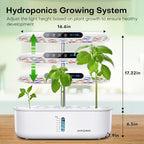 Ahopegarden Hydroponics Growing System with 12 Pods, Indoor Garden Kit with LED Grow Light & LCD Temp Humidity Display, Smart Quiet Pump Planter for Herbs, Lettuce, Vegetables, Kitchen Garden Use