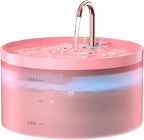 Pink Cat Water Fountain: Cat Fountain Super Silent Pet Water Fountain | 108oz/3.2L Water Fountains for Cats Indoor - Faucet Cat Fountain - Quiet Water Pump - Suitable for Cats and Dogs - BEMOONY