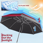 2 Pack 48.6" Double Canopy Beach Umbrella with Clamp, UPF50+ Beach Chair Umbrella with clip, 360°Adjustable Portable Outdoor(Wine Red/Grey, Not Include Chair)
