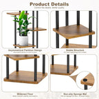 6 Tier Plant Stand Indoor, Thickened Metal Wood Corner Plant Shelf Stands for Multiple Plants, Indoor Tall Plants Stand Tiered Flower Holder for Living Room Patio Garden Balcony(Black+Brown)