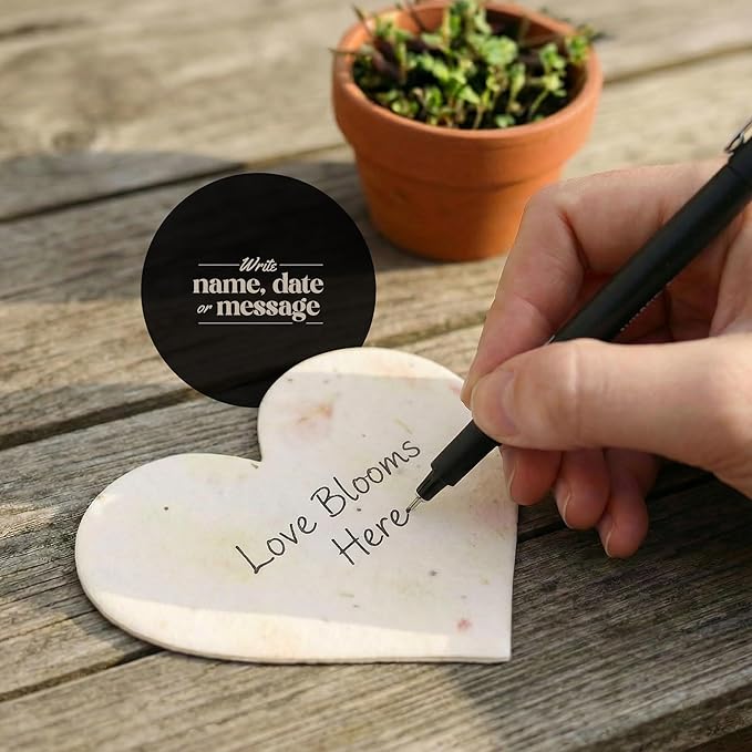 Set of 48 Pink Heart Seed Paper – Writable & Plantable Wildflower with Envelopes & Planting Guides, Mom's Gift for Mother’s Day, Use for Wedding, Baby Shower, Heart Party Favors & Easter Decorations