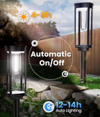 ALFIOT Solar Pathway Lights Outdoor Powered Waterproof 8 Pack Upgraded Solar Walkway Landscape Lighting Outside Driveway Light,Auto Dusk to Dawn On/Off for Yard Lawn Patio Decor (Cool White)