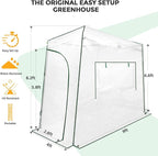 EAGLE PEAK 9x4 Portable Walk in Greenhouse, Pop Up Indoor Outdoor Greenhouse, Green House Kit with Zippered Roll-Up Doors and Windows, Lean-to Design, PE Cover, Clear/White