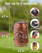 Dragonfly Gifts for Women Solar Lantern Dragonfly Decor Birthday Gifts for Women Mom Grandma Sister Friend Mothers Day Gifts Garden Decor Metal Solar Lights Outside Decor for Backyard Patio Deck Porch