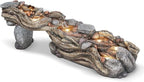 Jocoevol 60" Long Cascading Outdoor Rock Water Fountain, 5-Tier Tranquil River Waterfall, Realistic Rock Design, Serene Flowing Water Sound for Outdoor Garden, Patio, Landscaping, Home Decor