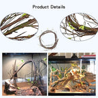 5Pcs Reptile Vines for Terrarium 13FT Flexible Jungle Climbing Vine Branch for Bearded Dragon Plastic Plants and Leaves Tank Accessories Decor for Gecko Lizard Snake Chameleon Hermit Crab Frog