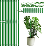 20Pcs Plant Support Stakes 17 inch SupKing Garden Orchid Sticks Extended to 3ft 4ft 5ft Plant Poles with Clips for Indoor Outdoor Potted Tomato Rose Amaryllis Vegetables Comes with 20 Ties