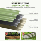G GOOD GAIN Round Raised Garden Bed - 3Pcs 2x2x1ft Galvanized Steel Planter Boxes Outdoor with Rubber Edge Trim | Metal Raised Beds for Gardening Vegetables Flowers Fruits Herbs (Olive Green)