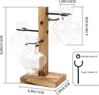 Plant Terrarium Propagation Stations with Wooden Stand, Glass Vase for Indoor Hydroponics Home Garden Office Decoration Gift for Women - 4 Love Bulb Vase