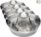 PetSafe Seaside Stainless Steel Cat & Dog Fountain, 60 Oz Water Capacity - 2 Water Filters & 1 Pump Included, Soothing Flow for Pets, Scratch-and Rust-Resistant Material - Quiet Motor (Pack of 4)