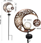 MEBRUDY Solar Garden Decor Lights with Tag, Moon Solar Light Waterproof Outdoor Decor for Yard, Lawn, Patio, Pathway, Garden Gifts for Mother, Grandma, Women