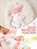Geyoga 12 Pieces Newborn Hat Mittens Gloves Set Baby Boys Girls Cotton Baby Beanie for 0-12 Months