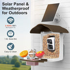birdsnap® PAV-Bird Feeder with Camera,2K HD with 64GB Card, AI Identify Smart Bird House Cam Solar Panel,Live Stream,Motion Detection,Auto Record Video for Backyard Outdoors,Ideal Gift for Bird Lover