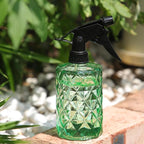 OFFIDIX Fine Mist Plant Mister, Handheld Pressure Glass Spray Bottles, 0.35L/11.8oz Watering Can with Adjustable Nozzle for Outdoor Indoor Gardening and Cleaning Work (Green)