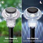 Priddop Solar Lights Outdoor Pathway Waterproof 8 Pack Cold White LED Acrylic Mushroom Decorative Garden Lights for Yard Landscape Patio Outside Decor