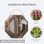 8.18 Inches Staghorn Fern Mounting Kit Orchid Mounting Wood Hanging Plant Frame Wall Planter Plant Holder Basket for Orchids Staghorn Fern Tropical Plants (208x208x60mm)