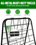 Joyhalo Heavy Duty Adjustable A-Frame Cucumber Trellis for Climbing Plants, 50.4"x17" All-Metal Garden Trellis with Dense Grid Climbing Frame for Raised Beds, Tomatoes, Cucumbers & Outdoor Vines