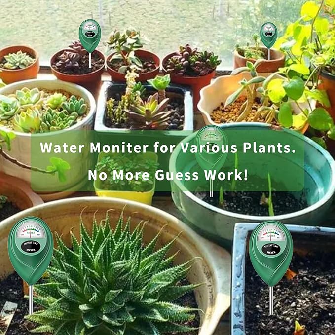 Soil Moisture Meter, Long Probe Soil Moisture Monitor for House Plants, Soil Hygrometer Moisture Sensor for Indoor & Outdoor, Garden, Farm, Lawn Plant Care, No Battery Needed(Green)