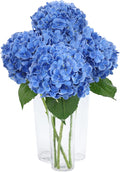 DuHouse 4Pcs Hydrangea Artificial Flowers,Latex Real Touch Hydrangeas with Long Stems & Leaves for Home Decor Party Floral Arrangements Wedding Bouquets Centerpieces(Dark Blue)