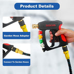 DUSICHIN Garden Hose Connector Pressure Washer Gun to Water Garden Hose Adapter, 3/4 INCHES GHT Male And Female to Power Washer Wand Handle M22 Female Fitting 3/4" GHT To M22 Joint DUS2623