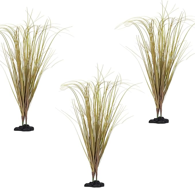 Fake Desert Dry Grass, Artificial Plants for Reptile Tank Accessories, Habitat Decor Fit for Bearded Dragon, Crested Gecko, Leopard Lizard, Chameleon, Artificial Outdoor Plants, Terrarium Decor (3)