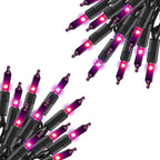 TW SHINE Purple Halloween Lights, 2 Pack 20FT 100 Count Incandescent Halloween Mini String Lights, Waterproof Halloween Decorations for Outdoor Indoor Patio Home Party Garden Yard Decor