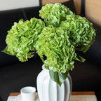 DUYONE 4Pcs Green 22 inch Lifelike Artificial Hydrangea, Large Flowers Artificial Flowers Dry Flowers Outdoor Wedding Christmas Office Family Party Living Room Table Decoration