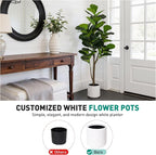 Artificial Fiddle Leaf Fig Tree 5FT with Planter Faux Trees Indoor Tall Artificial Tree, Stable Base, 58 Realistic Leaves, for Indoor/Outdoor Home Office Living Room Decor, Housewarming Gift