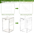 Jumping Spider Enclosure with Habitat Mini Figurines Set Acrylic Terrarium Habitat Mini Jumping Spider House Decorations for Tarantulas Snail Mantis Small Reptiles (Top Opening Door)